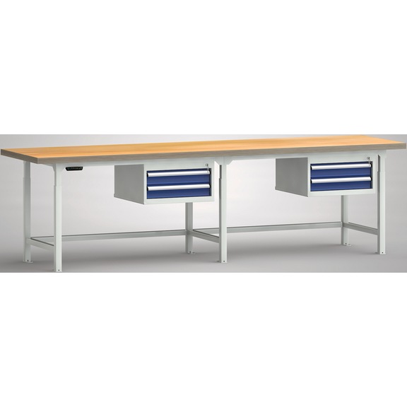 KLW professional hydraulic workbench 3000x800x750 housing 4 drawers - Workbench