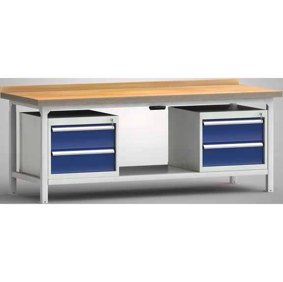 KLW Profi-Hydraulik-Werkbank mit 2 Gehäuse 4 Schubladen WPJL50-20M45-E3V04 - Werkbank