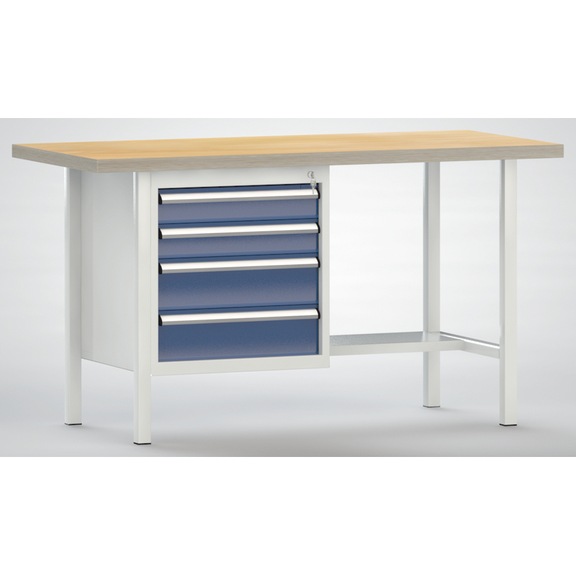 KLW Standard workbench 1500x700x840 Housing 4 drawers WS118N-1500M40-E7025 - Workbench