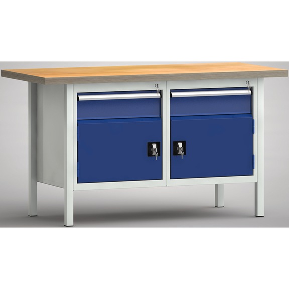 KLW Standard workbench housing 2 doors, 2 drawers WS177N-1500M40-E1650 - Workbench