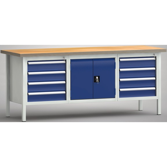 KLW Standard workbench 2000x700x840 Housing 8 drawers - Workbench