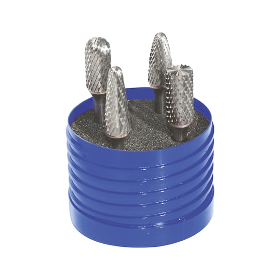 ATORN Carbide bur set 4 pieces shank diameter 6 mm with tooth pitch 3 ALU - Carbide bur set 4 pieces
