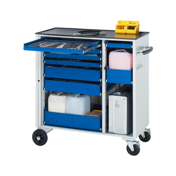 RAU tool trolley 10840 1025x520x1080 mm 9 drawers full-extension runner metal top - Workshop trolley