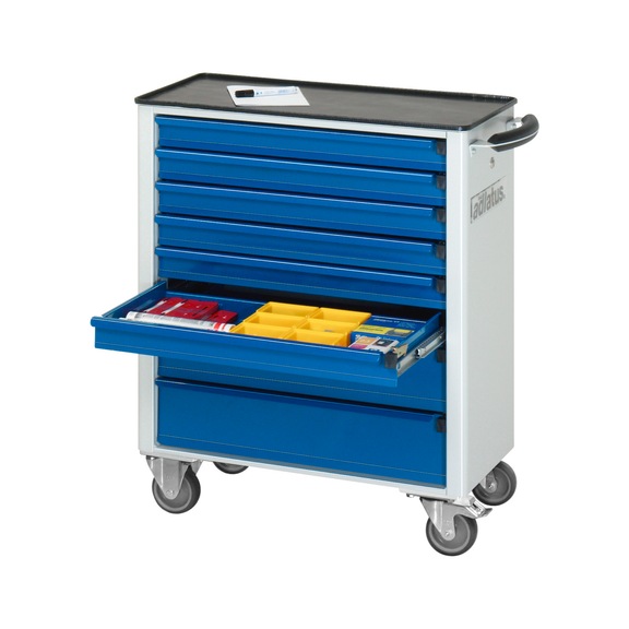 RAU tool trolley 7130 725x400x860 mm 8 drawers full-extension runner metal top - Workshop trolley