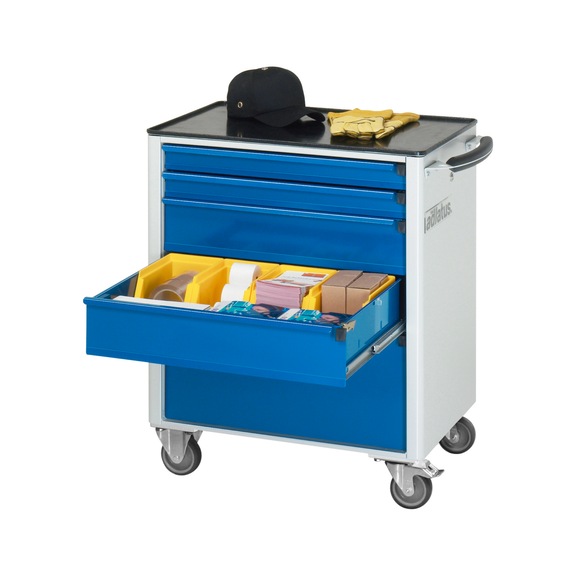 RAU tool trolley 7350 700x500x860 mm 6 drawers full-extension runner metal top - Workshop trolley