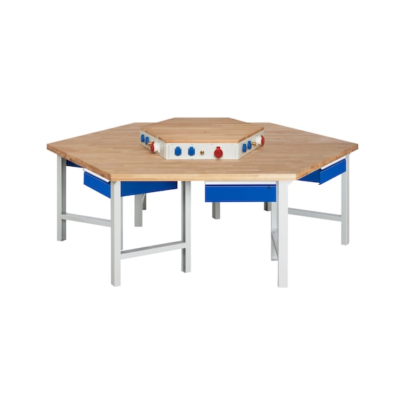 RAU group workbench 2700x2340x840mm 6x1drawer partial extension Series 401-EA - Workbench series 4000