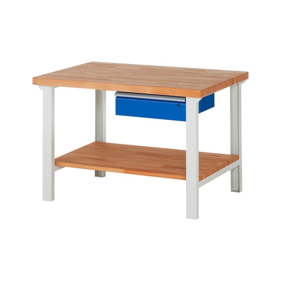 RAU Werkbank 1250x900x840mm 1xSchublade-Teilauszug Serie 7001A7 - Werkbank Serie 7000 Baukastenbauweise