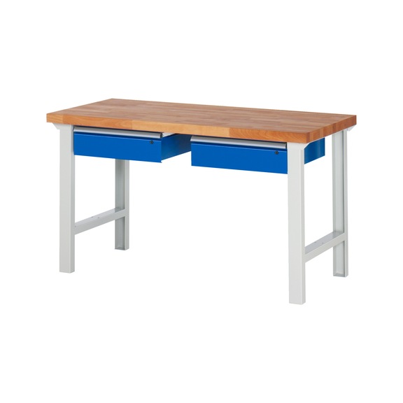 RAU Workbench 1500x700x840mm 2xDrawer Partial Pull-out Series 7002A1 - Workbench series 7000