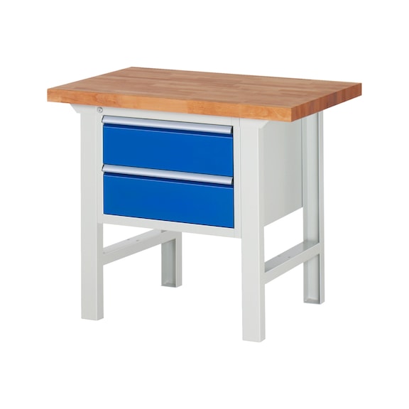 RAU Workbench 1000x700x840mm 2xDrawer Partial Extension Series 7125A1 - Workbench series 7000