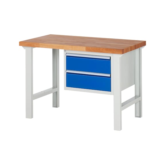 RAU Werkbank 1250x700x840mm 2xSchublade-Teilauszug Serie 7125A1 - Werkbank Serie 7000 Baukastenbauweise