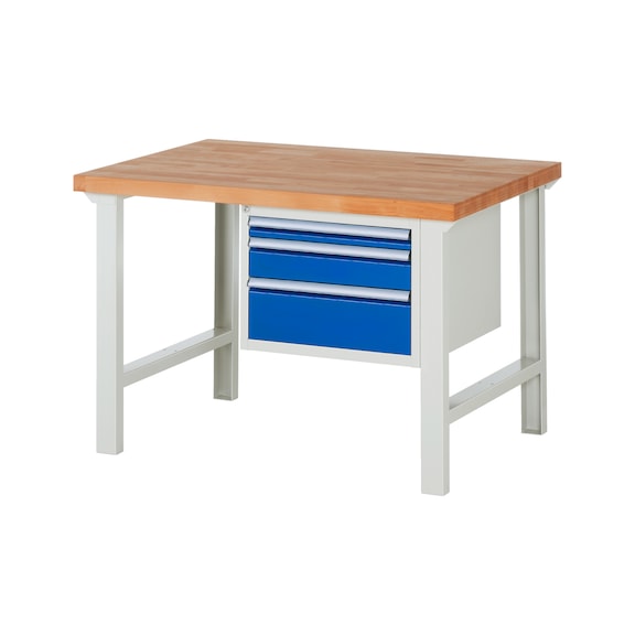 RAU Werkbank 1250x900x840mm 3xSchublade-Teilauszug Serie 7126A1 - Werkbank Serie 7000 Baukastenbauweise