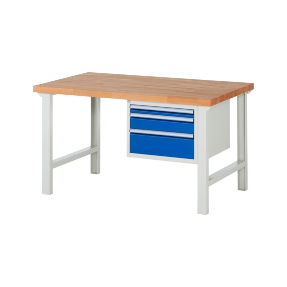 RAU Workbench 1500x900x840mm 3xPartial drawer runner Series 7126A1 - Workbench series 7000