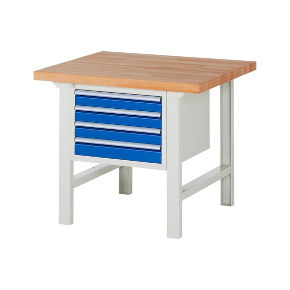 RAU Workbench 1000x900x840mm 4xDrawer Partial Extension Series 7133A1 - Workbench series 7000
