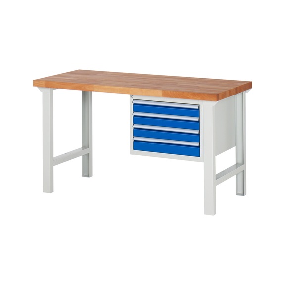 RAU Workbench 1500x700x840mm 4xDrawer Partial Extension Series 7133A1 - Workbench series 7000