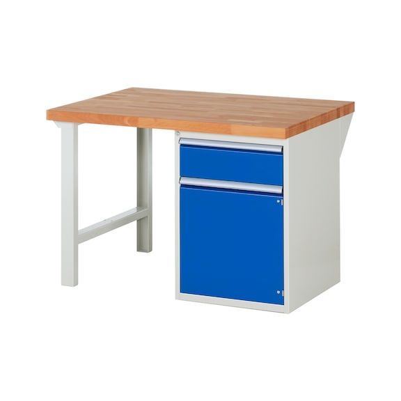 RAU Workbench 1250x900x840mm 1xpartial drawer extension 1xdoor Series 7502A1 - Workbench series 7000