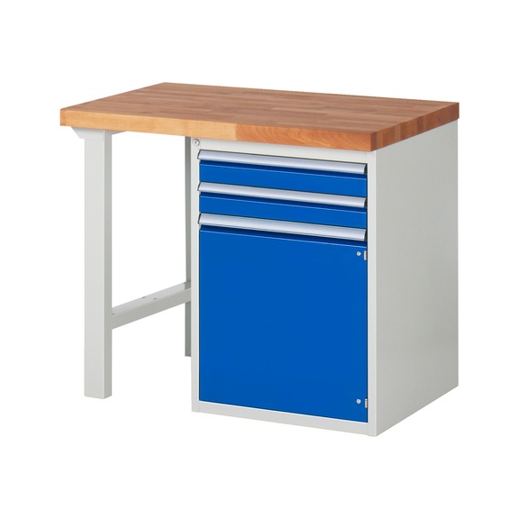 RAU Workbench 1000x700x840mm 2xpartial drawer extension 1xdoor Series 7503A1 - Workbench series 7000