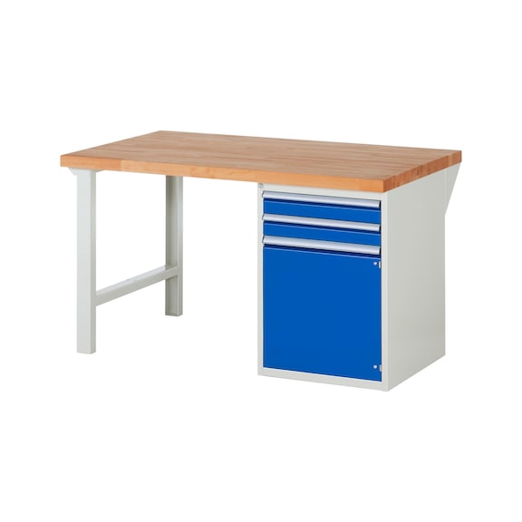 RAU Workbench 1500x900x840mm 2xpartial drawer extension 1xdoor Series 7503A1 - Workbench series 7000