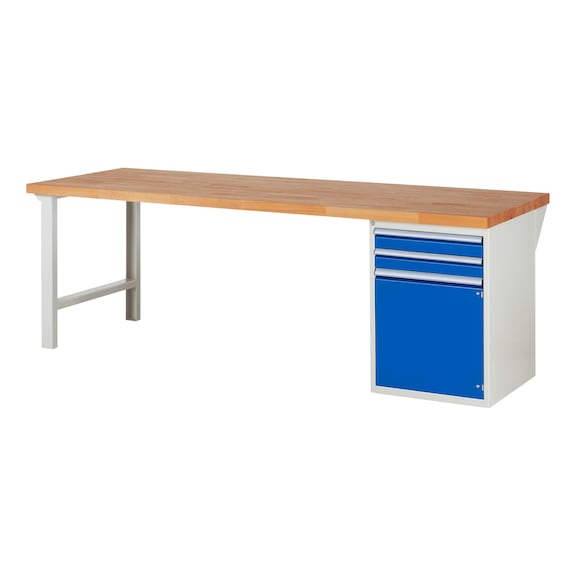RAU Workbench 2500x900x840mm 2xpartial drawer extension 1xdoor Series 7503A1 - Workbench series 7000