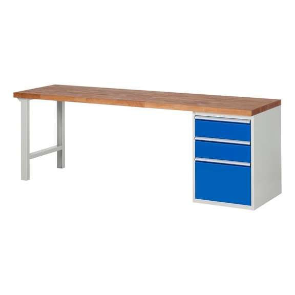 RAU Workbench 2500x700x840mm 3xDrawer Partial Extension Series 7507A1 - Workbench series 7000