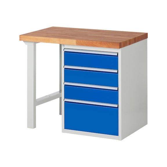 RAU Workbench 1000x700x840mm 4xDrawer Partial Extension Series 7510A1 - Workbench series 7000