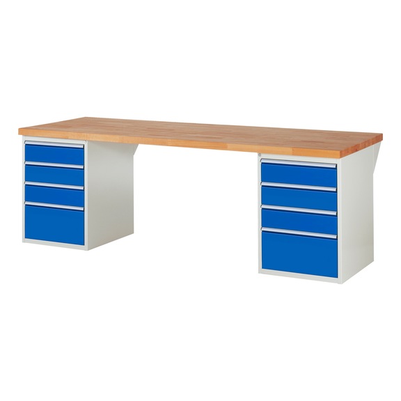 RAU Workbench 2500x900x840mm 8xpartial drawer runner Series 7510A3 - Workbench series 7000