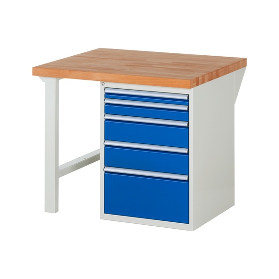 RAU workbench 1000x900x840mm 5xpartial drawer runner Series 7511A1 - Workbench series 7000