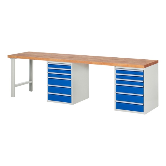 RAU Workbench 3000x700x840mm 12xpartial drawer runner Series 7515A8 - Workbench series 7000