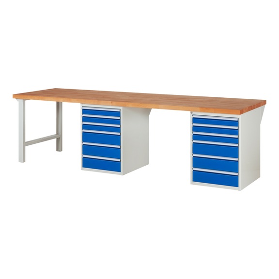 RAU Workbench 3000x900x840mm 12xpartial drawer runner Series 7515A8 - Workbench series 7000