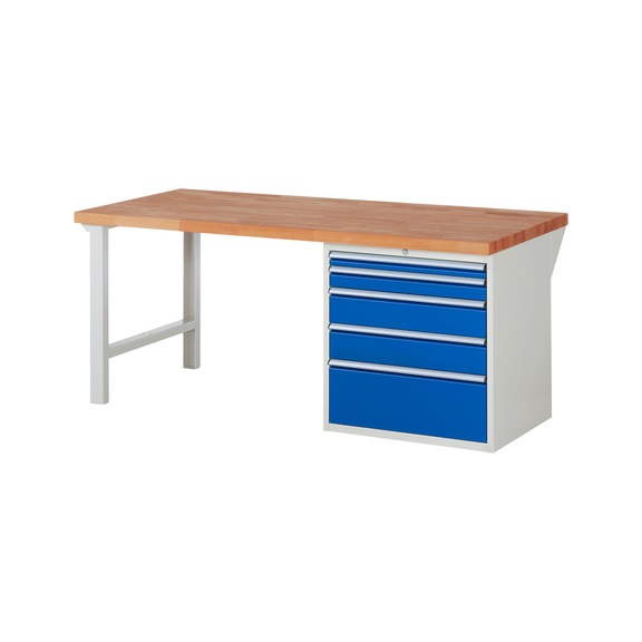 RAU Workbench 2000x900x840mm 5xpartial drawer runner Series 7611A1 - Workbench series 7000