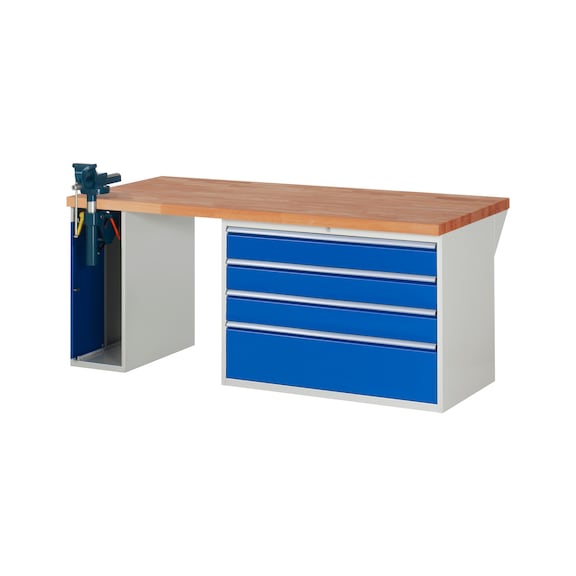 RAU Workbench 2000x900x840mm 4xpartial drawer extension 1xfolding vice lift - Workbench series 7000