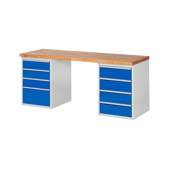 RAU Workbench 2000x700x840mm 8xpartial drawer runner Series 7820A3 - Workbench series 7000