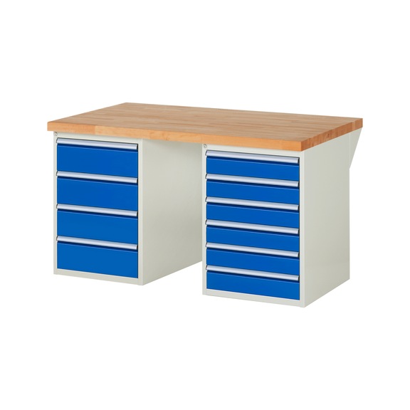 RAU Workbench 1500x900x840mm 10xpartial drawer runner Series 7821A3 - Workbench series 7000