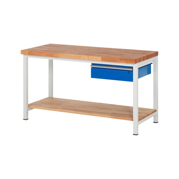 RAU Workbench 1500x700x840mm 1xpartial drawer runner Series 8001A7 - Workbench series 8000