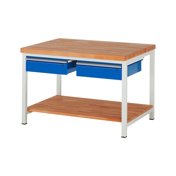 RAU Workbench 1250x900x840mm 2xDrawer Part Pull-out Series 8002A7 - Workbench series 8000