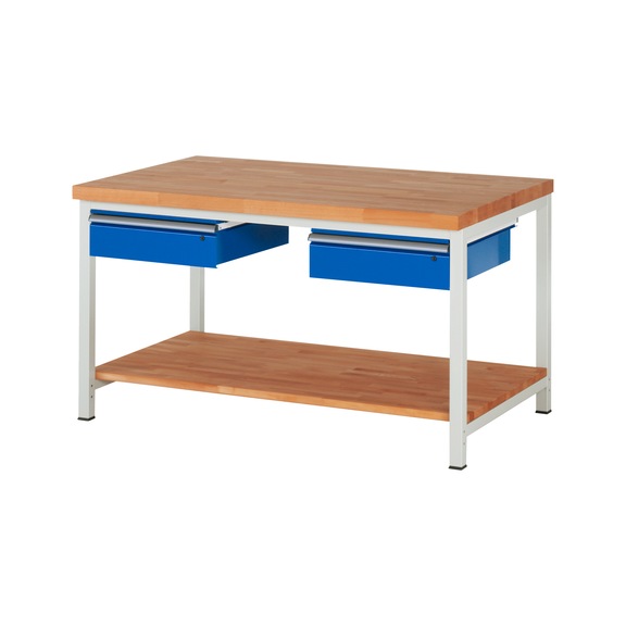 RAU Workbench 1500x900x840mm 2xDrawer Part Pull-out Series 8002A7 - Workbench series 8000