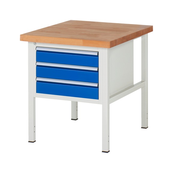 RAU Workbench 750x900x840mm 3xDrawer Partial Extension Series 8127A2 - Workbench series 8000