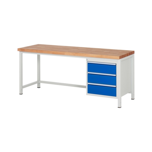 RAU Workbench 2000x700x840mm 3xDrawer Partial Extension Series 8157A1 - Workbench series 8000