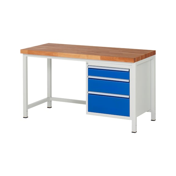 RAU Workbench 1500x700x840mm 3xDrawer Partial Extension Series 8159A1 - Workbench series 8000