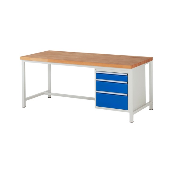 RAU Workbench 2000x900x840mm 3xDrawer Partial Extension Series 8159A1 - Workbench series 8000