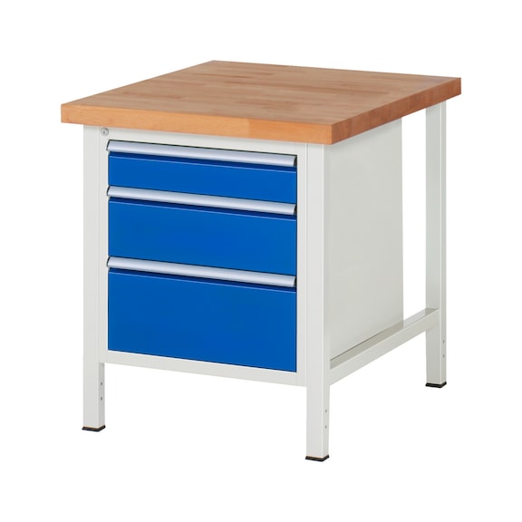 RAU Workbench 750x900x840mm 3xDrawer Partial Extension Series 8159A2 - Workbench series 8000