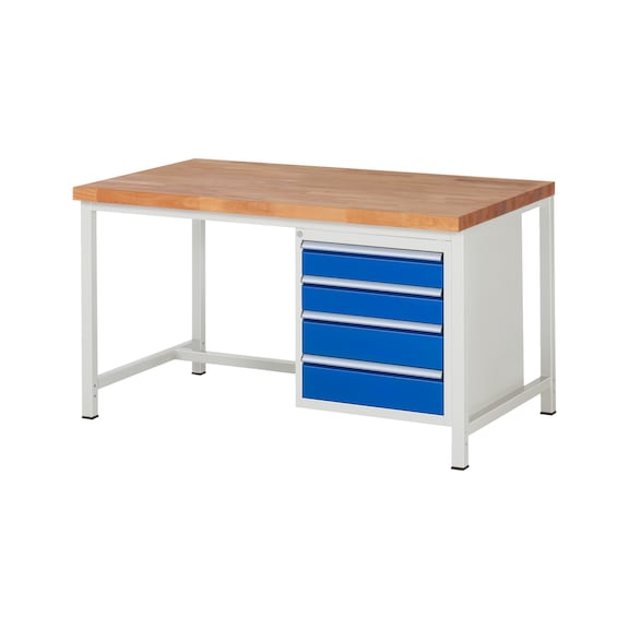 RAU Workbench 1500x900x840mm 4xDrawer Part Pull-out Series 8162A1 - Workbench series 8000
