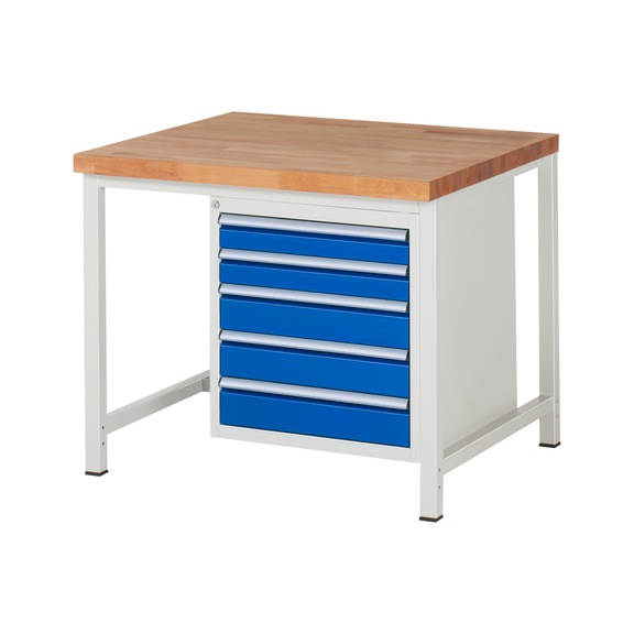 RAU Workbench 1000x900x840mm 5xpartial drawer runner Series 8171A1 - Workbench series 8000