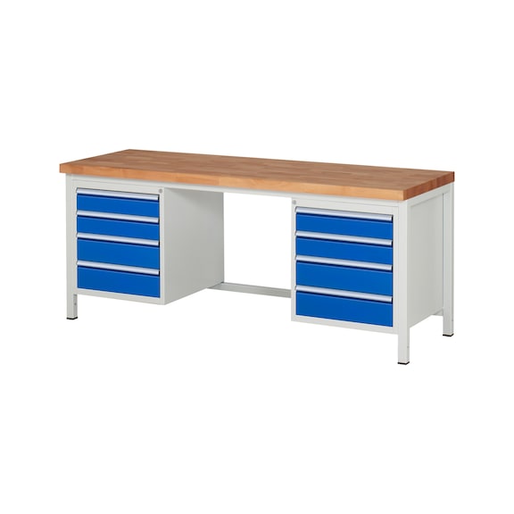 RAU Workbench 2000x700x840mm 8xpartial drawer runner Series 8181A1 - Workbench series 8000
