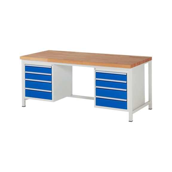 RAU Workbench 2000x900x840mm 8xpartial drawer runner Series 8181A1 - Workbench series 8000