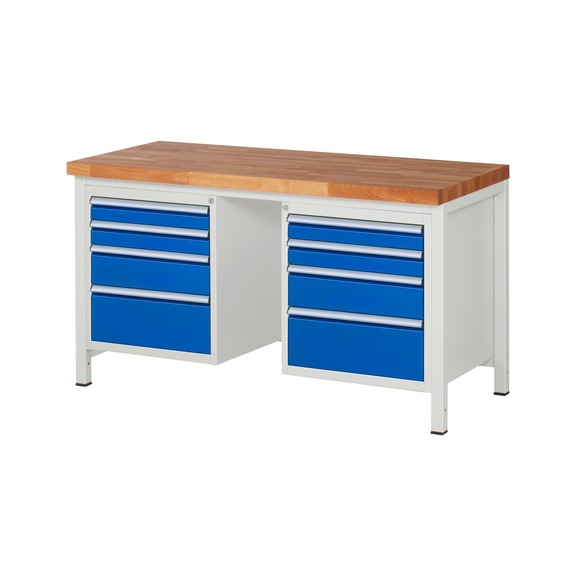 RAU Workbench 1500x700x840mm 8xpartial drawer runner Series 8182A2 - Workbench series 8000
