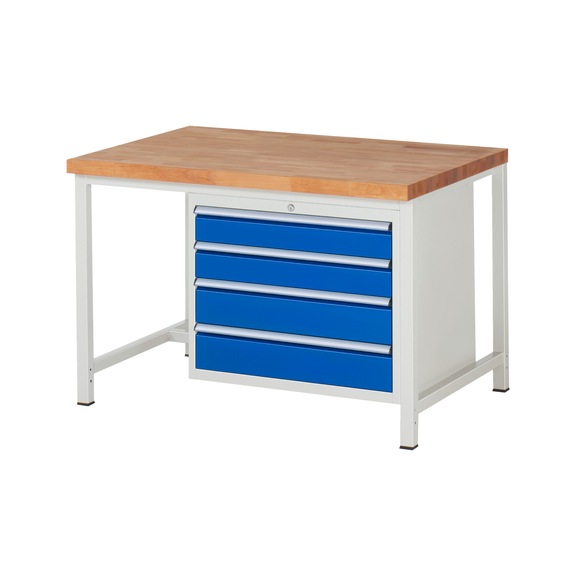 RAU Workbench 1250x900x840mm 4xDrawer Partial Extension Series 8262A1 - Workbench series 8000