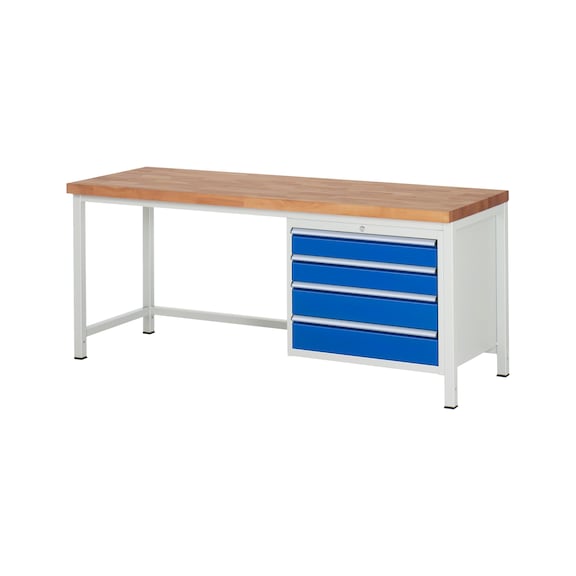 RAU Workbench 2000x700x840mm 4xDrawer Partial Extension Series 8262A1 - Workbench series 8000