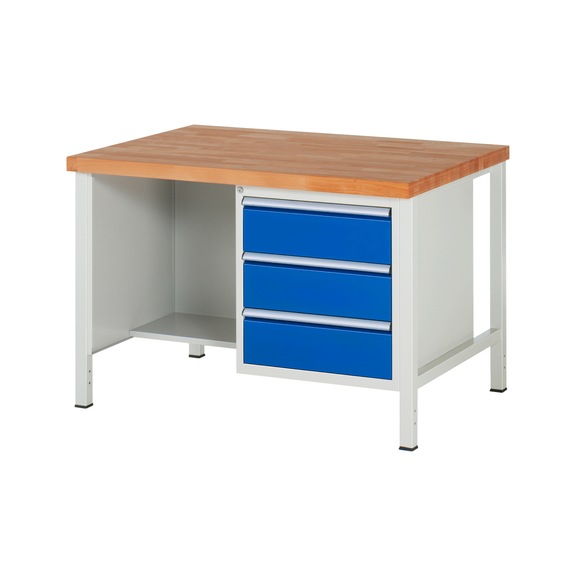RAU Workbench 1250x900x840mm 3xDrawer Partial Extension Series 8452A2 - Workbench series 8000