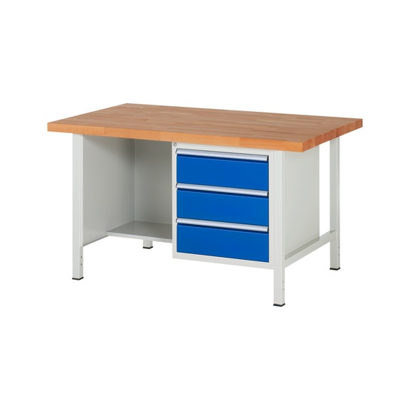 RAU Workbench 1500x900x840mm 3xDrawer Partial Extension Series 8452A2 - Workbench series 8000