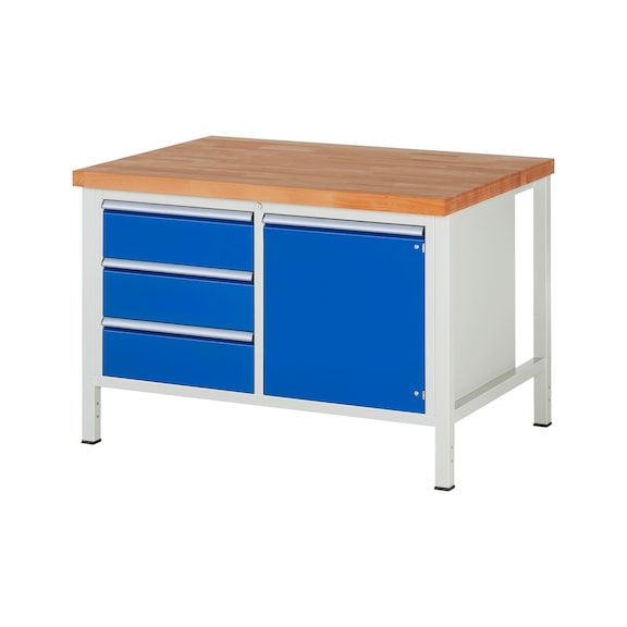RAU Workbench 1250x900x840mm 3xpartial drawer extension 1xdoor Series 8468A2 - Workbench series 8000